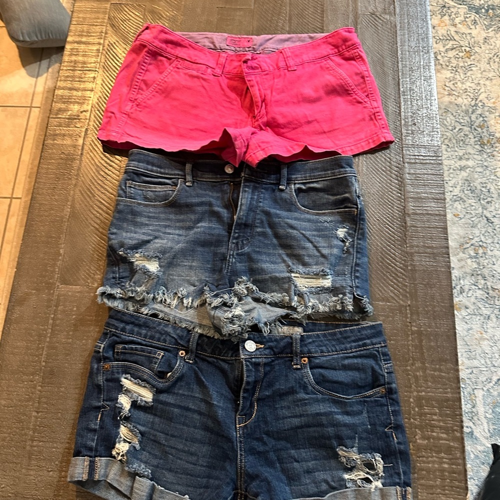 Abercrombie & Fitch Women's Jean Shorts - Pink and Blue